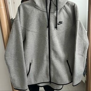 Nike Hoodie Performance Organic Cotton Blend Dark Gray Full Zip Womens Medium